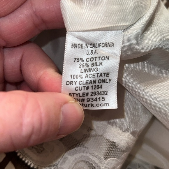 Trina Turk Brown White Silk-Blend Dress 4 - Picture 6 of 6